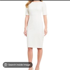 Antonio Melani Ivory pencil midi dress